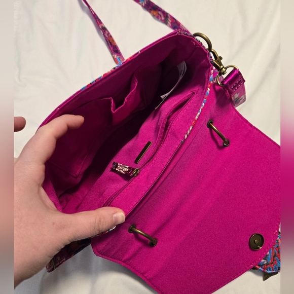 Aldo Bright Colorful Embroidered Floral Jewel satchel /crossbody bag - Picture 6 of 6